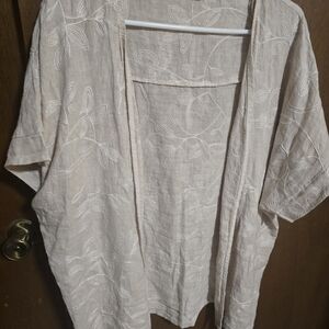 Elegant Cream Embroidered Women's Jacket